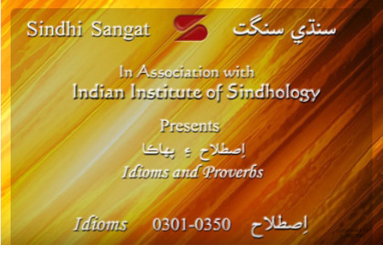 Sindhi Idioms (Istillah) 301-350 سنڌي اِصطلاح