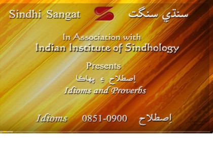 Sindhi Idioms (Istillah) 0851-0900